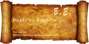 Bajári Eugén névjegykártya
